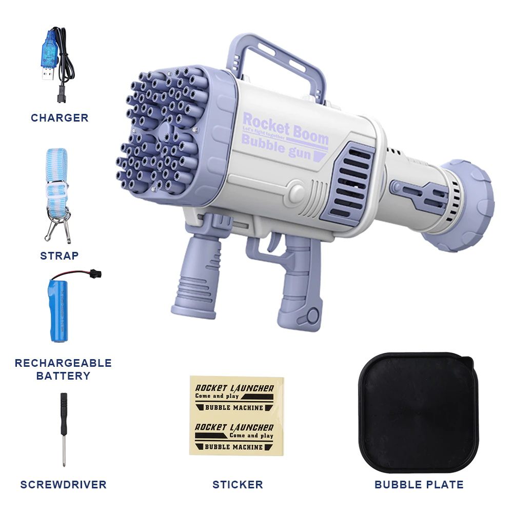 Automatic Electric Bubble Gun with 64 Holes - Image 3