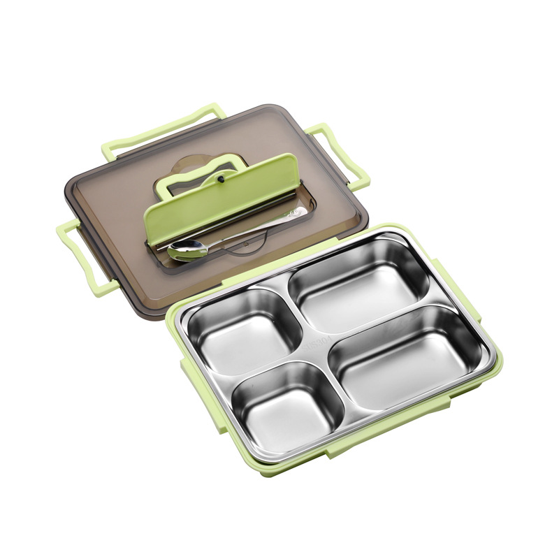 304 Stainless Steel Insulated Portable Lunch Box Student Sealed Lunch Box Children's Dinner Plate Snack Box Partition Lunch Box - Image 5