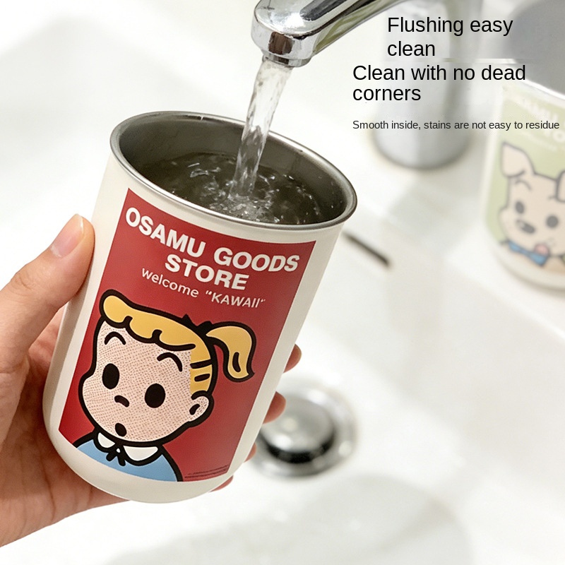 Cute Mouthwash Cup 304 Stainless Steel Household Toothbrush Cup Couple's High-Looking Multi-Purpose Cup For Dormitory Use - Image 3