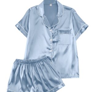 Short-Sleeve Pajama Set, Breathable And Cool Loungewear For Women, European And American Style Short-Sleeve Long Pants