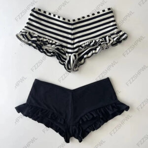 Y2K Style Striped Lace Hot Girl Shorts Women's Shorts