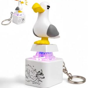 New Stress-Relief Mine Seagull Button Toy With Voice And Light Features, Stress-Relief Button Toy Pendant Keychain