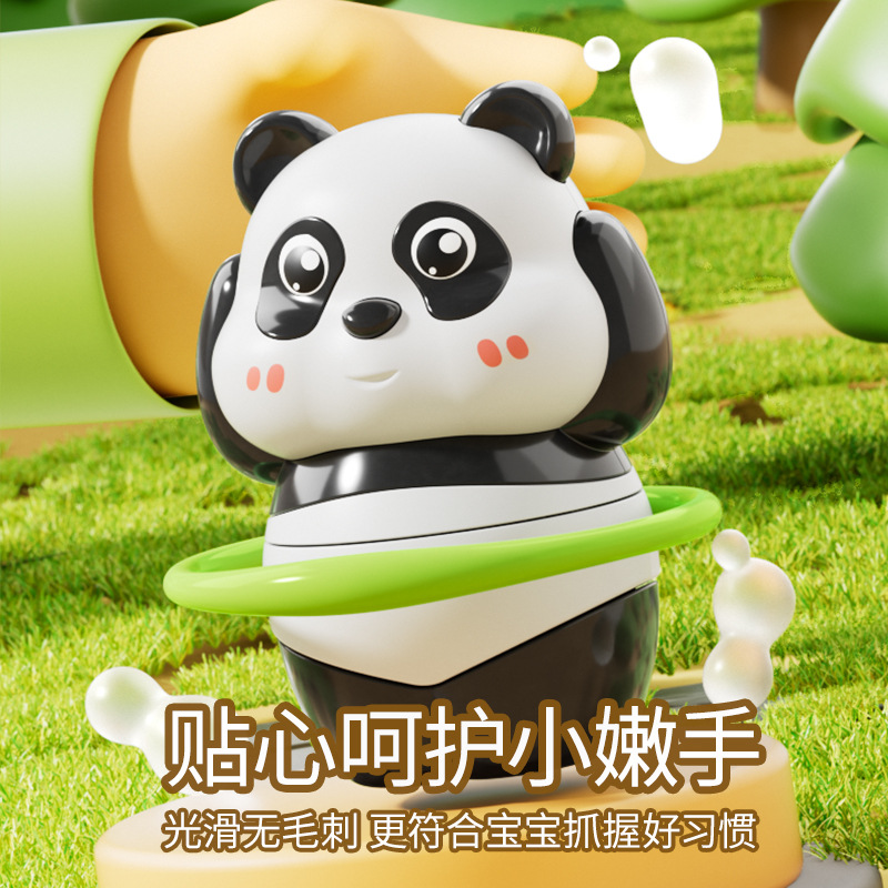 Skipping Rope Spinning Panda National Trend Ornament Wind-Up Skateboard Panda Doll Pendant Early Education Educational Children's Toy - Image 2