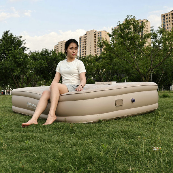 Single Mattress Camping Tent Inflatable Cushion Thickened Automatic Inflatable Bed Lunch Break Floor Laying Outdoor Inflatable Built-in Pump - Image 2