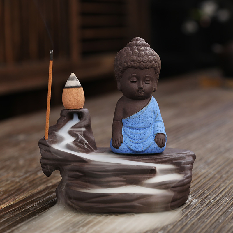 Cross-border Purple Sand Backflow Sandalwood Stove Creative Ceramic Craft Gift Alpine Flowing Water Small Tathagata Backflow Incense Stove Original