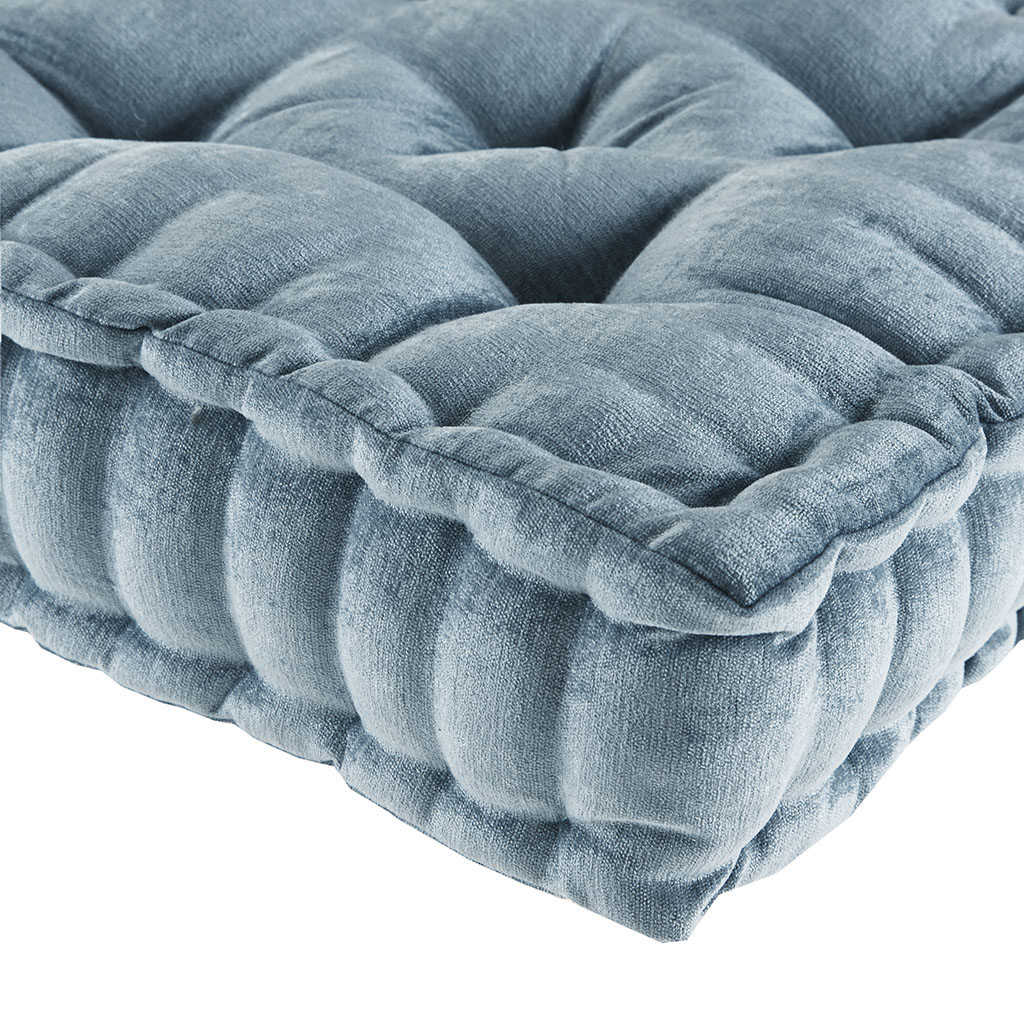 Poly Chenille Square Floor Pillow Cushion Aqua 20x20" - Image 6