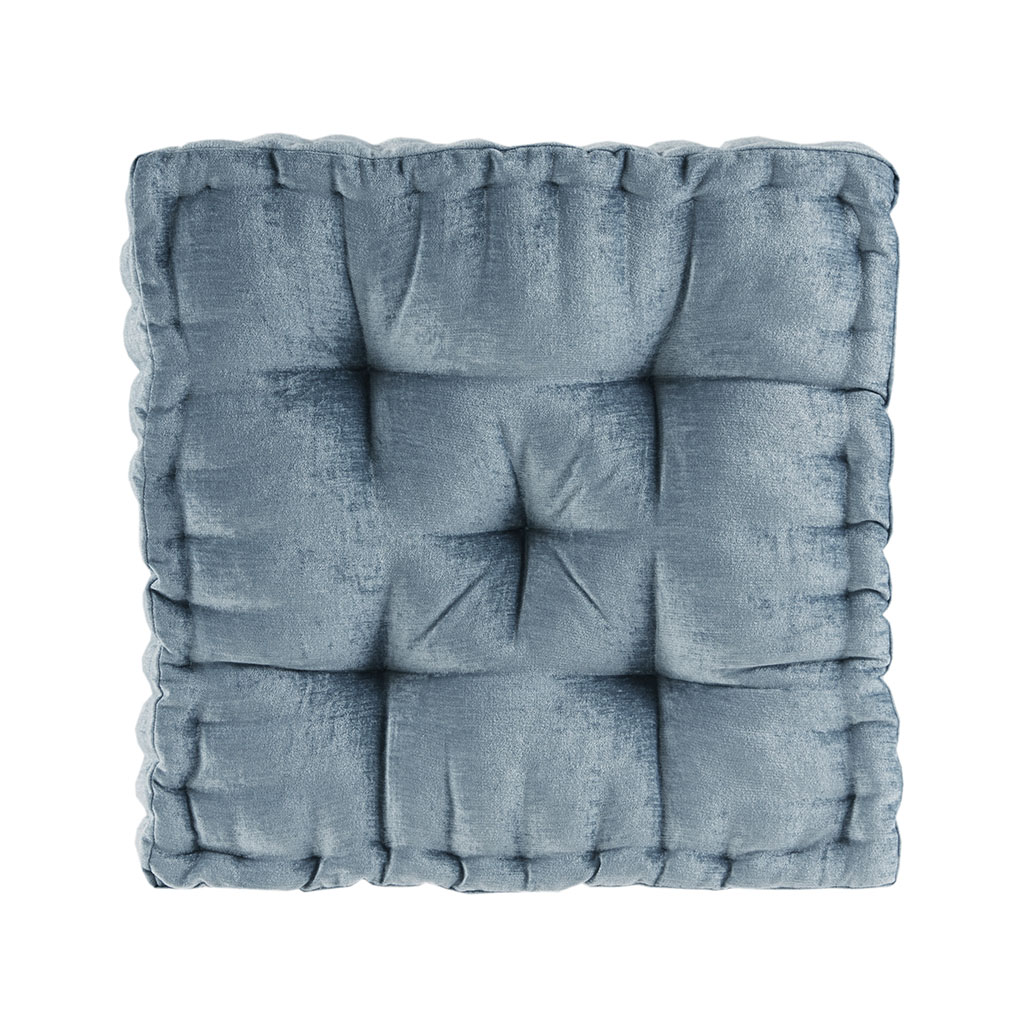 Poly Chenille Square Floor Pillow Cushion Aqua 20x20" - Image 5