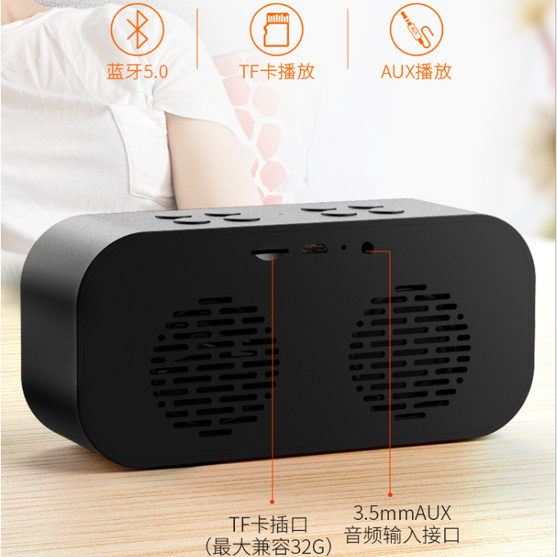 Wireless bluetooth speakers with LED display Clock - Image 2