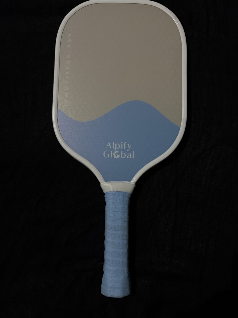Alpify Power Pickleball Paddle – Gray / Sky Blue Dual Tone (Fiberglass | 16mm Core)